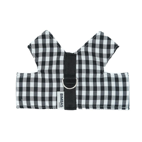 Arnés chaleco para perros Vichy negro