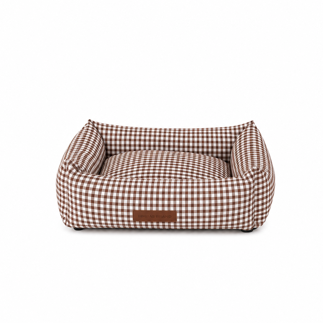 Cama para perros Vichy marrón desenfundable
