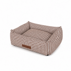 Cama para perros Vichy marrón desenfundable