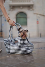 Transportin para perros Vichy negro