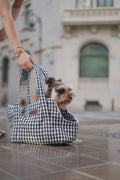 Transportin para perros Vichy negro