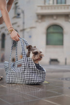 Transportin para perros Vichy negro