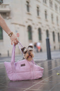 Transportin para perros Vichy rosa