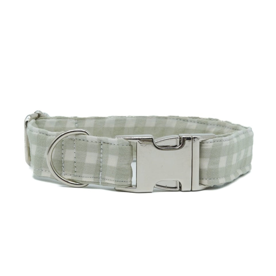 COLLAR PARA PERROS VICHY PASTEL