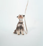 Collar piel perros beige