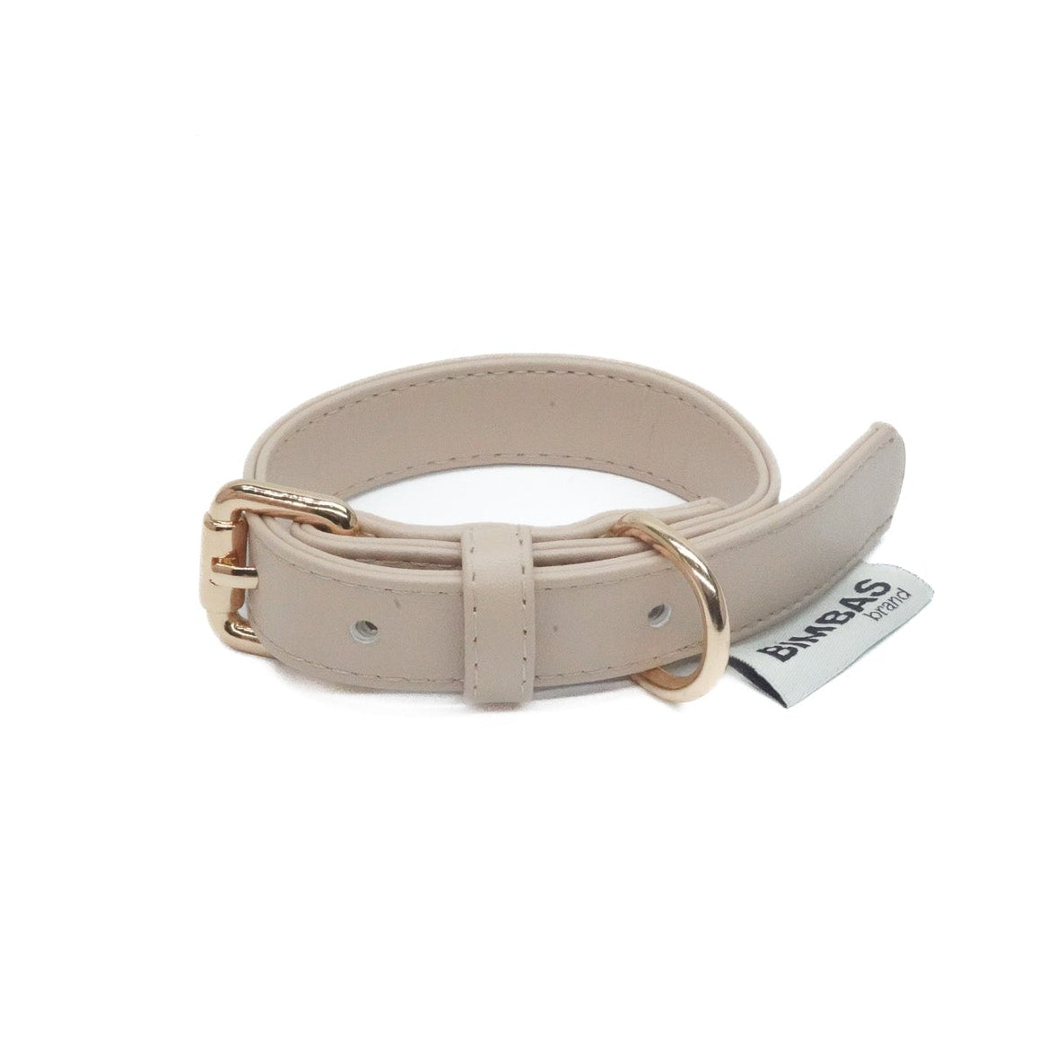 Collar piel perros beige
