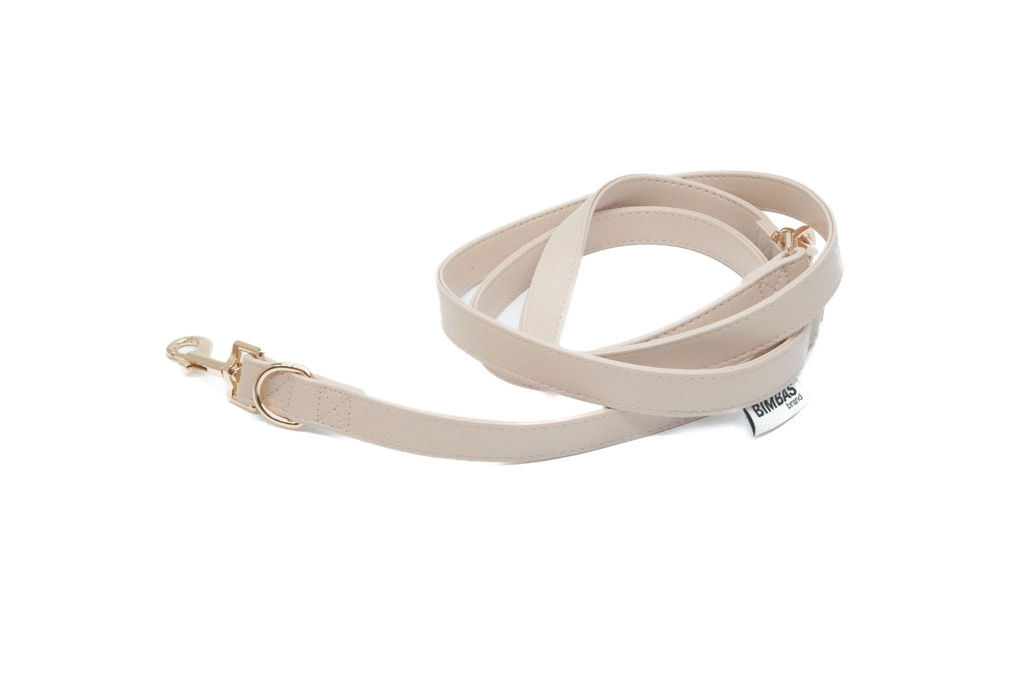 Correa piel perros beige