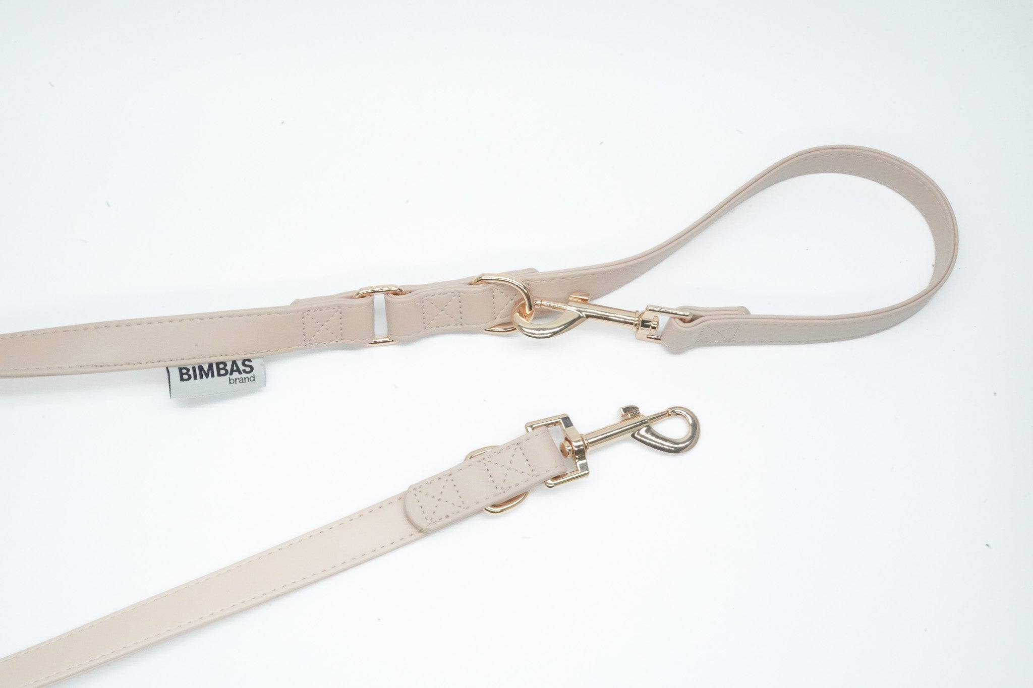 Correa piel perros beige