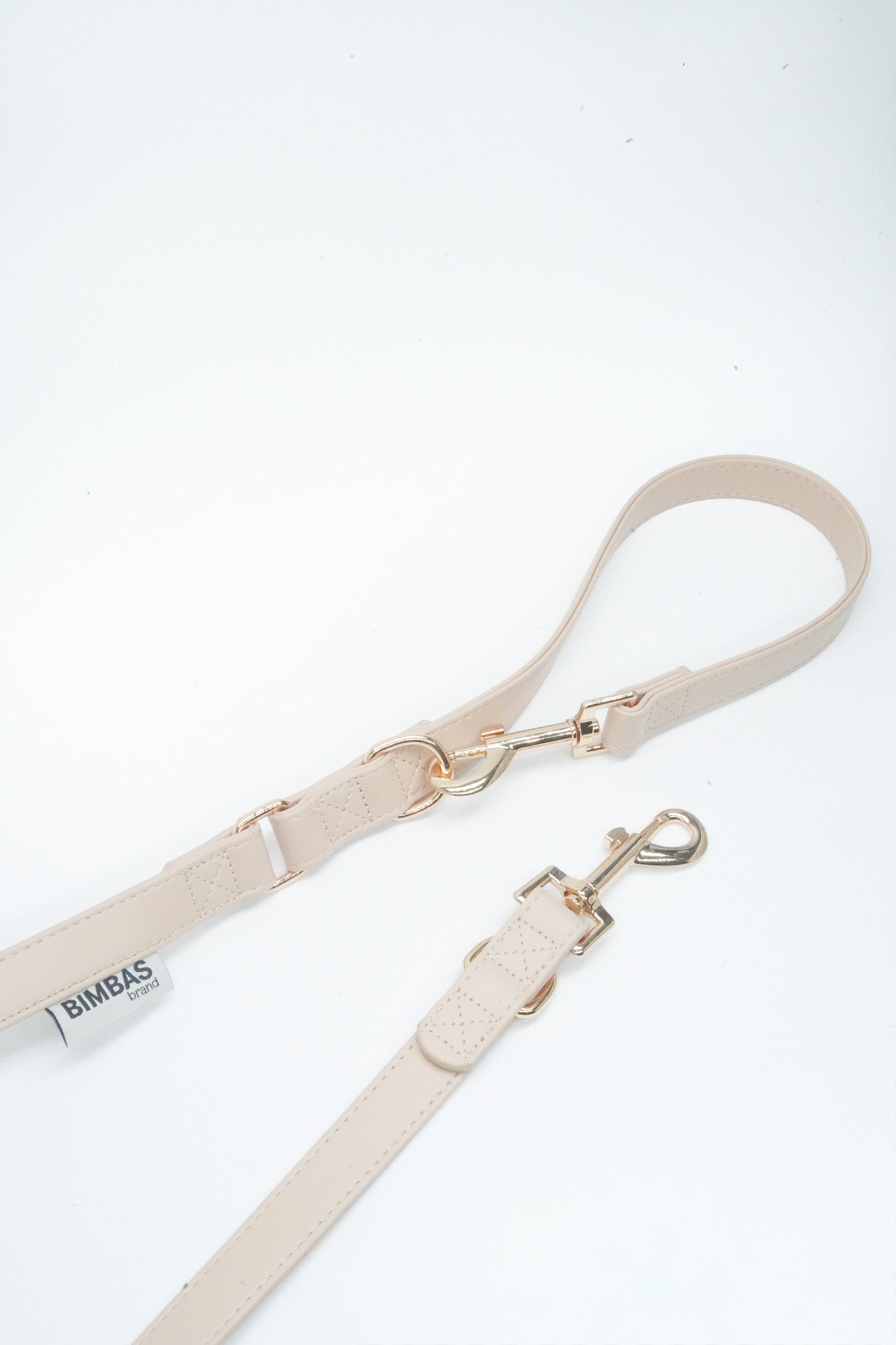 Correa piel perros beige