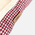 Cama para perros reversible Vichy granate