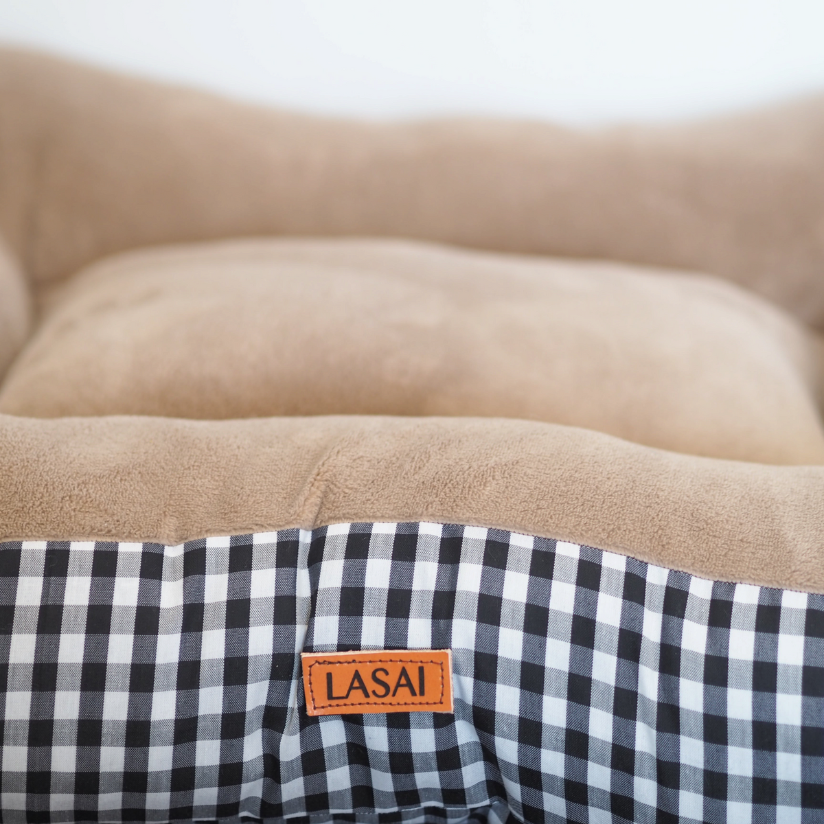 Cama para perros reversible Vichy negro