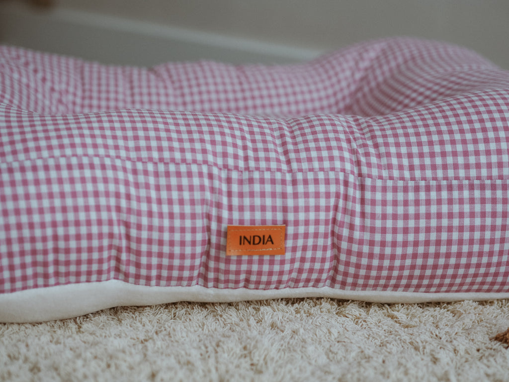 CAMA PARA PERROS VICHY ROSA