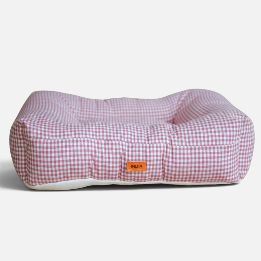Cama para perros reversible Vichy rosa