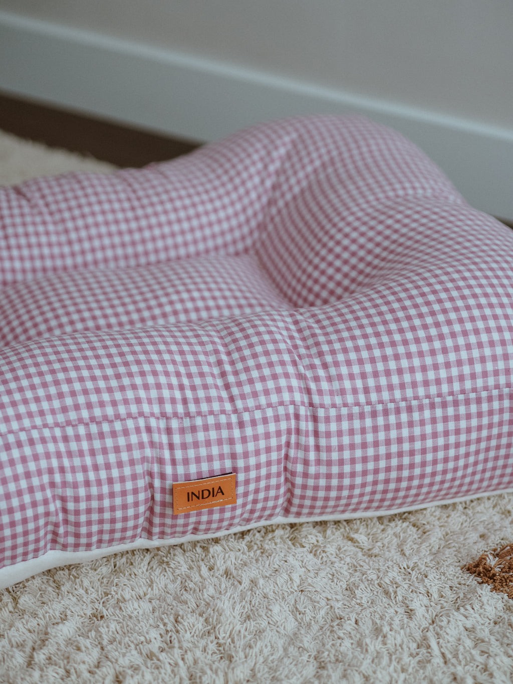 CAMA PARA PERROS VICHY ROSA