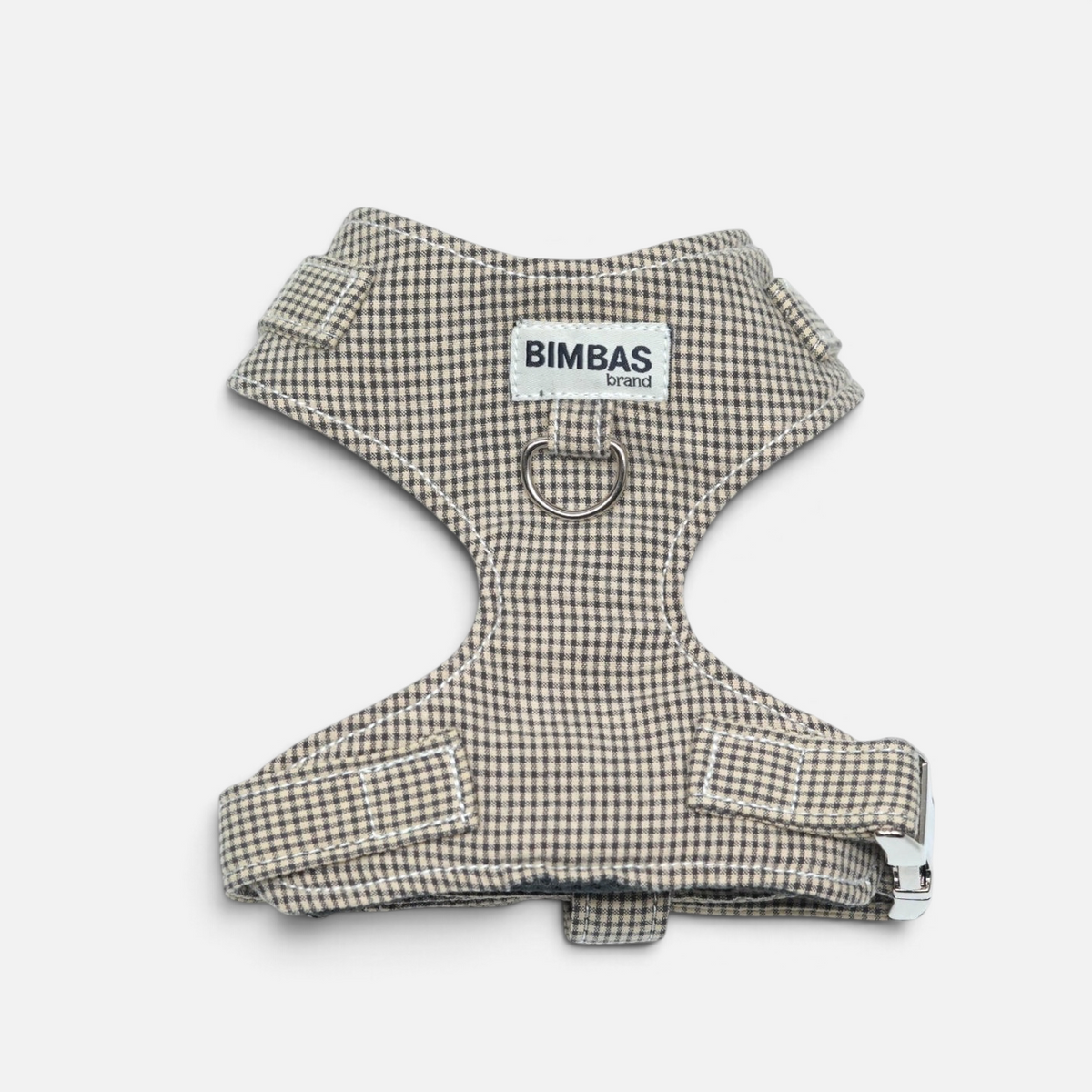 Arnés para perros BIMBAS BRAND modelo Douglas de algodón con estampado de cuadros y forro interior de borreguito.
