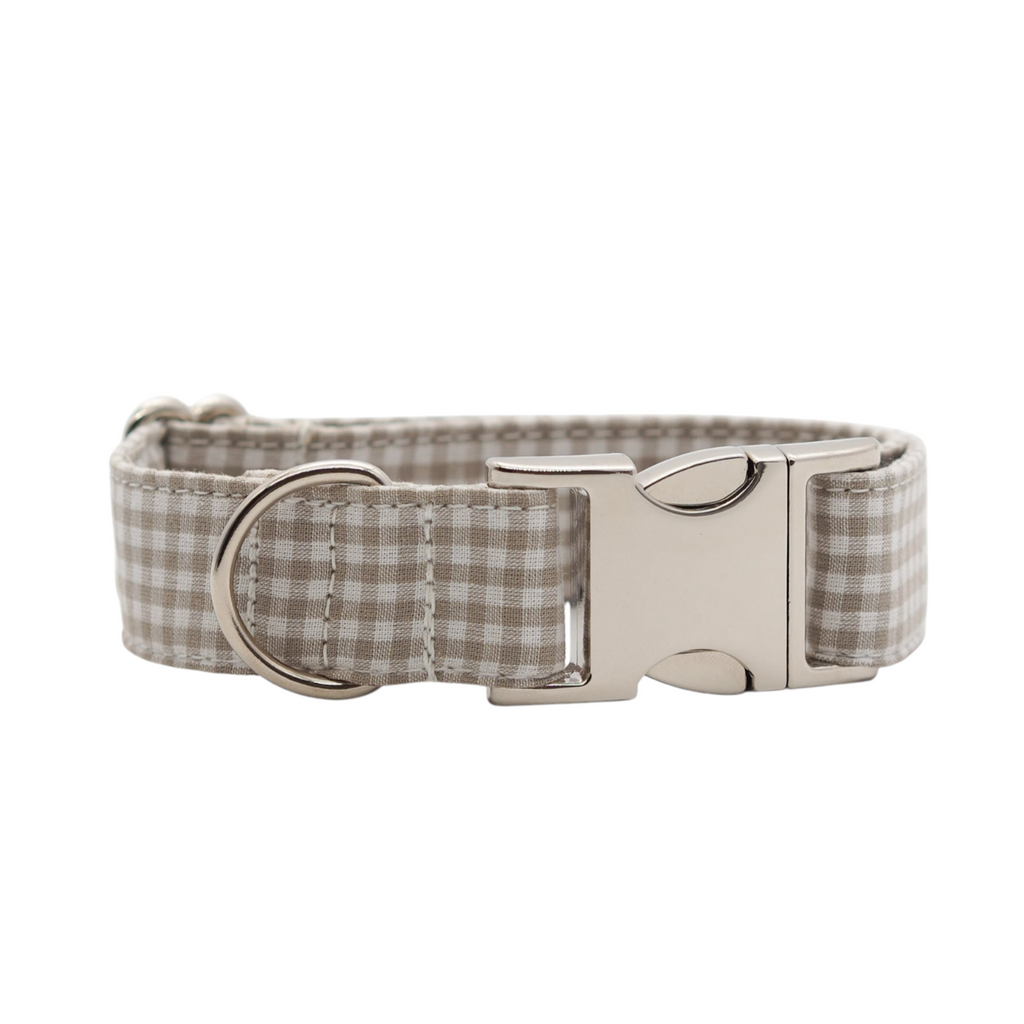 COLLAR PARA PERROS VICHY BEIGE