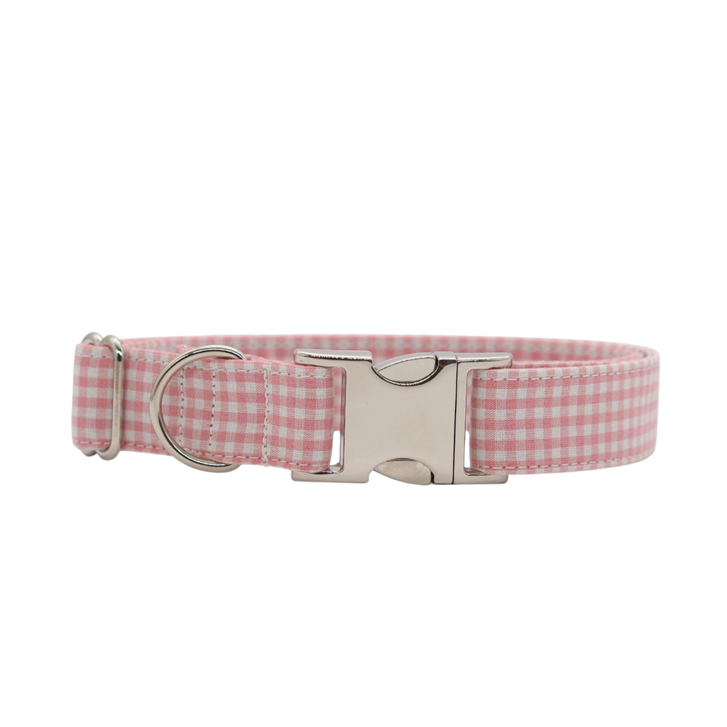 COLLAR PARA PERROS VICHY ROSA