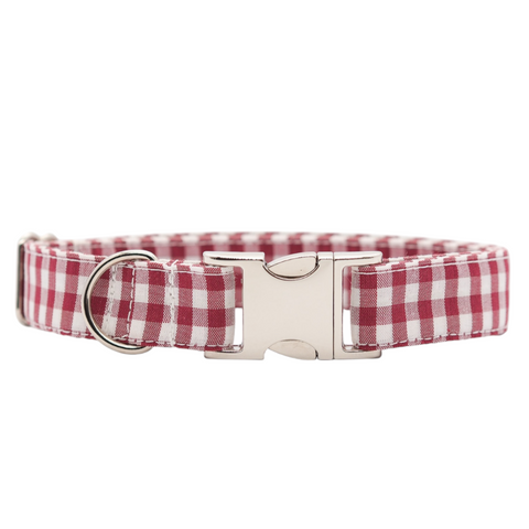 Collar para perros Vichy granate