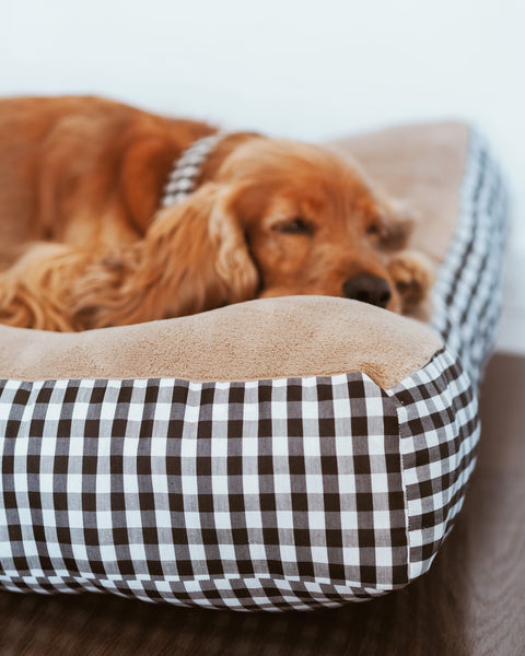 Cama para perros Vichy negro